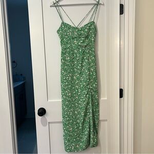 Zara Green, Pink & White Floral Maxi Dress
